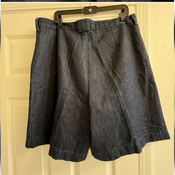 NWOT Banana Republic High Rise Dark Denim Pleated Shorts Size 33 - Picture 5 of 9